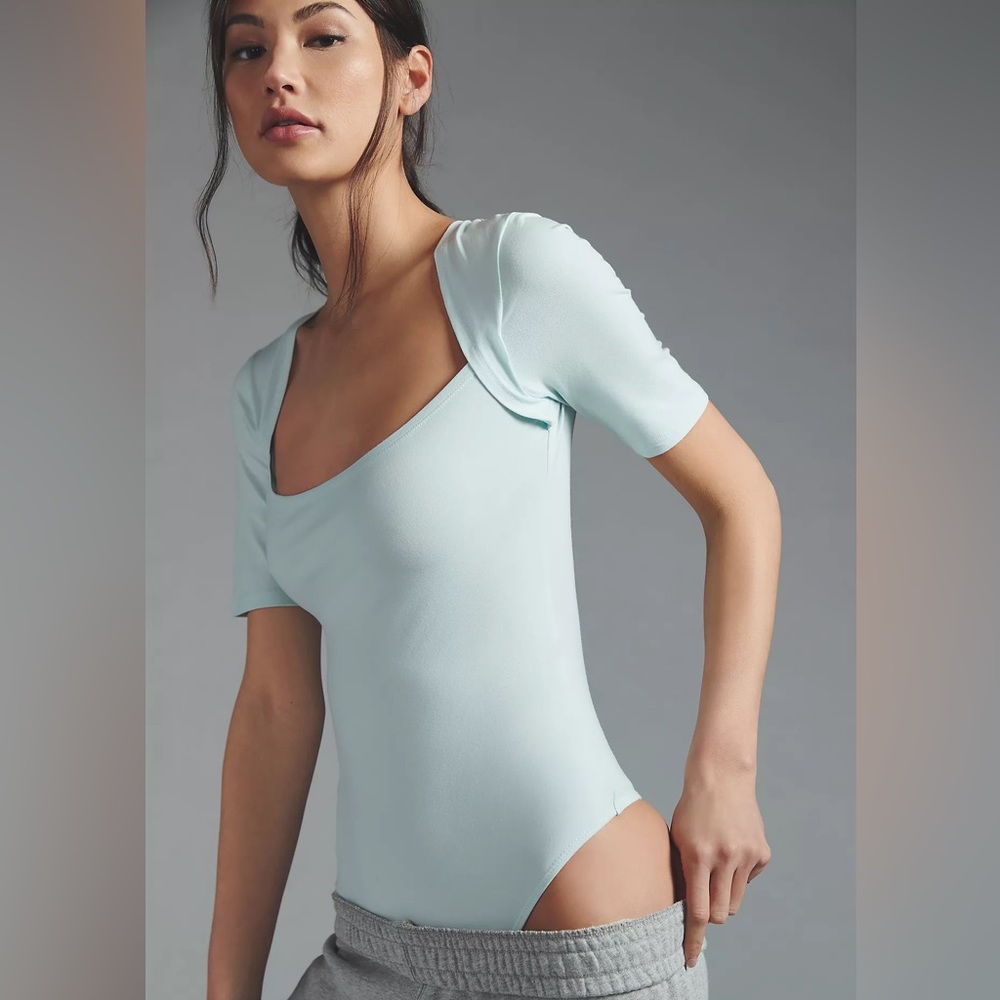 NWT Anthropologie Baby Blue Shrug Bodysuit - Size L